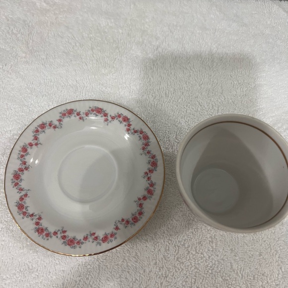 J.L. MENAU German Porcelain 22 Piece White Pink Floral Demitasse Coffee Tea Set - Picture 10 of 16